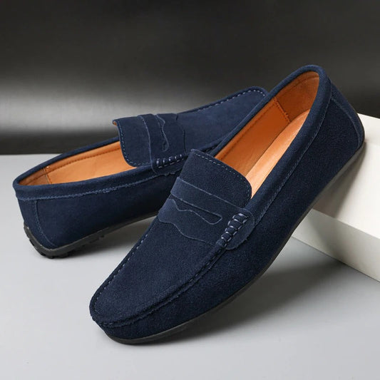 Herren Slipper mit Wildleder-Obermaterial und gepolstertem Fußbett