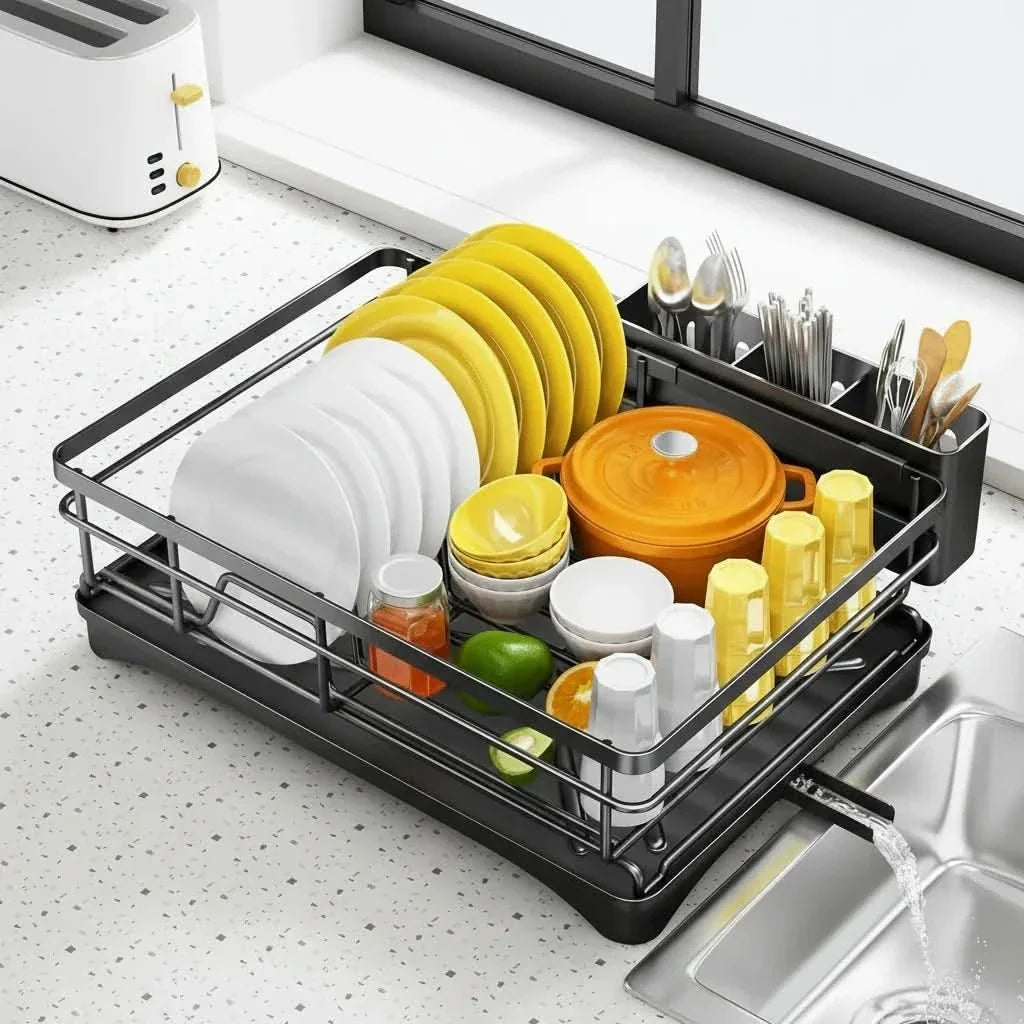 FLOWVA – Geschirrabtropf-Organizer mit praktischem Abtropfschalen-Design