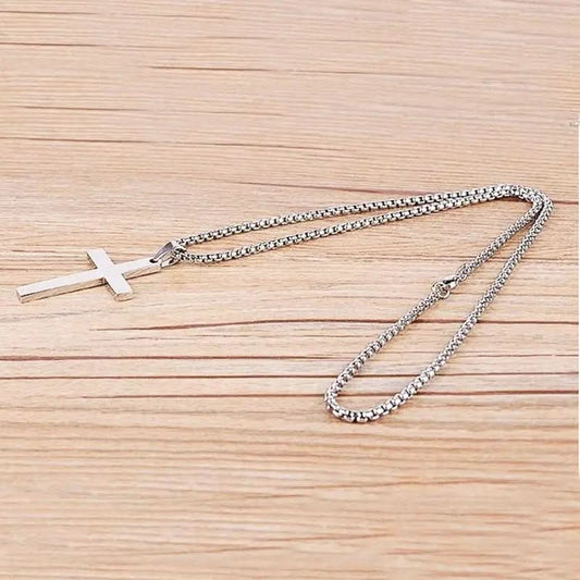 FAITHLINE NECKLACE – Classic men's necklace with stainless steel cross pendant
