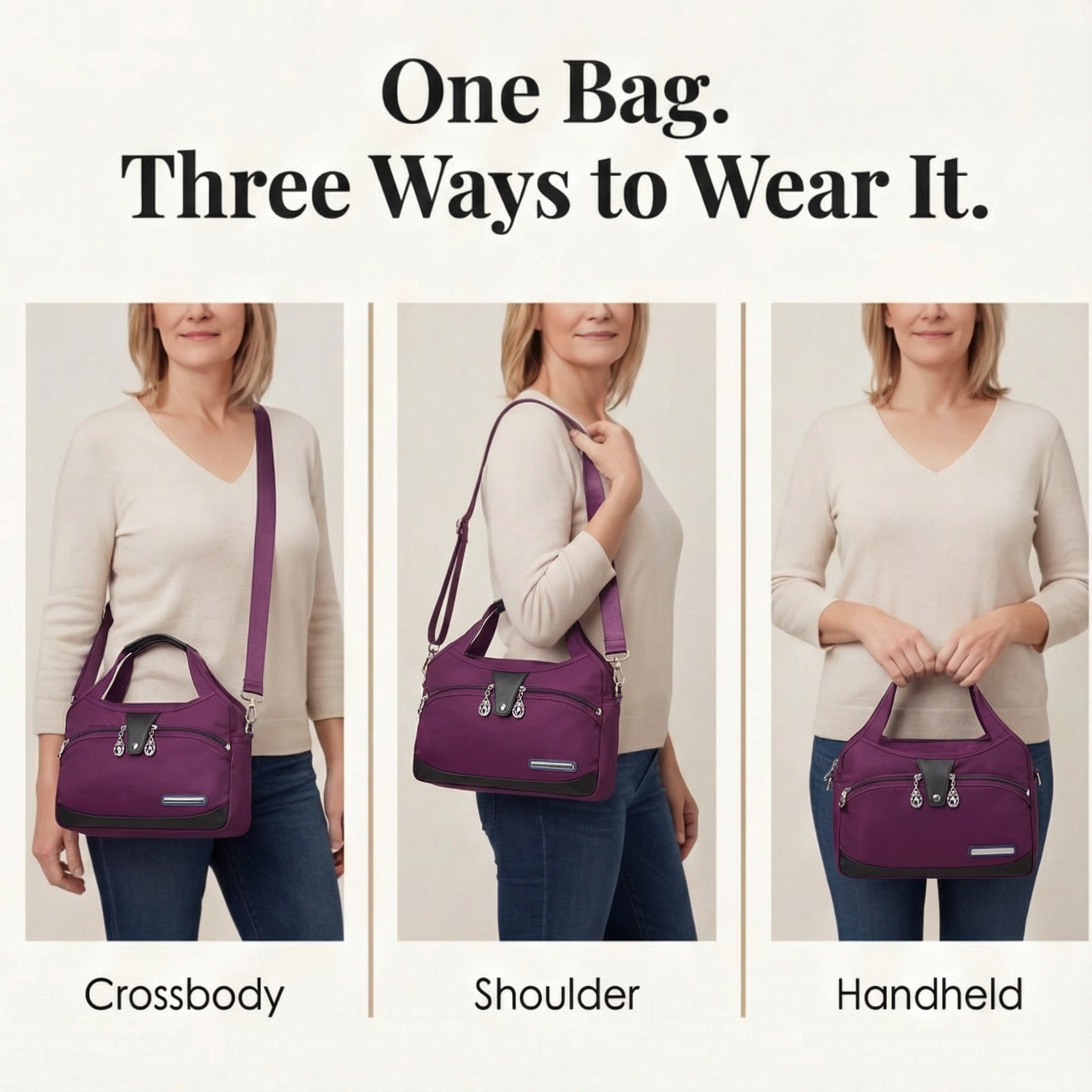 Carreau - Multi Pocket Crossbody Bag