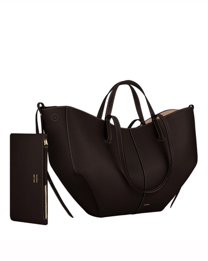 Women's Calf Leather Tote Bag – Magnetic Closure | LolFinds