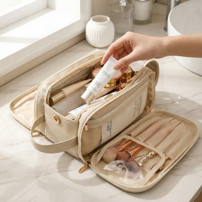 Glossa – Großes Make-up-Organizer-Etui mit Pinselschutz