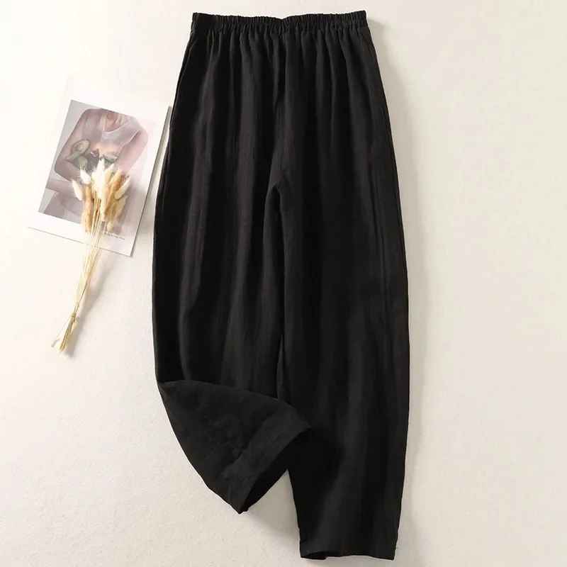 Damen Leinenhose mit Bindeband – leicht und luftig