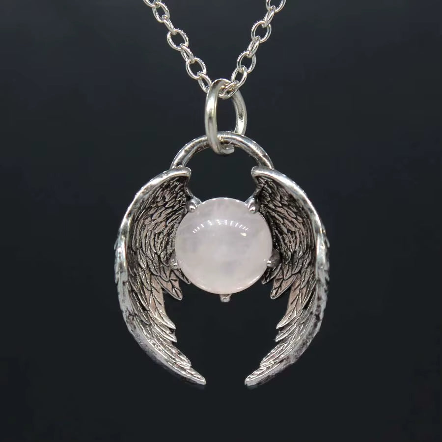 Creative Eagle Wings Feather Glowing Ball Necklace