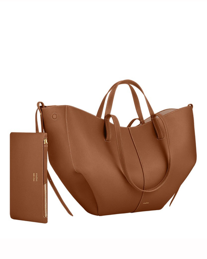 Women's Calf Leather Tote Bag – Magnetic Closure | LolFinds