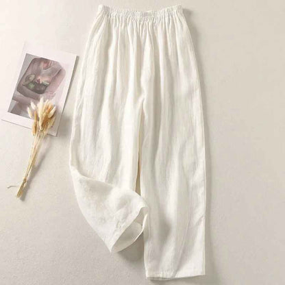 Damen Leinenhose mit Bindeband – leicht und luftig