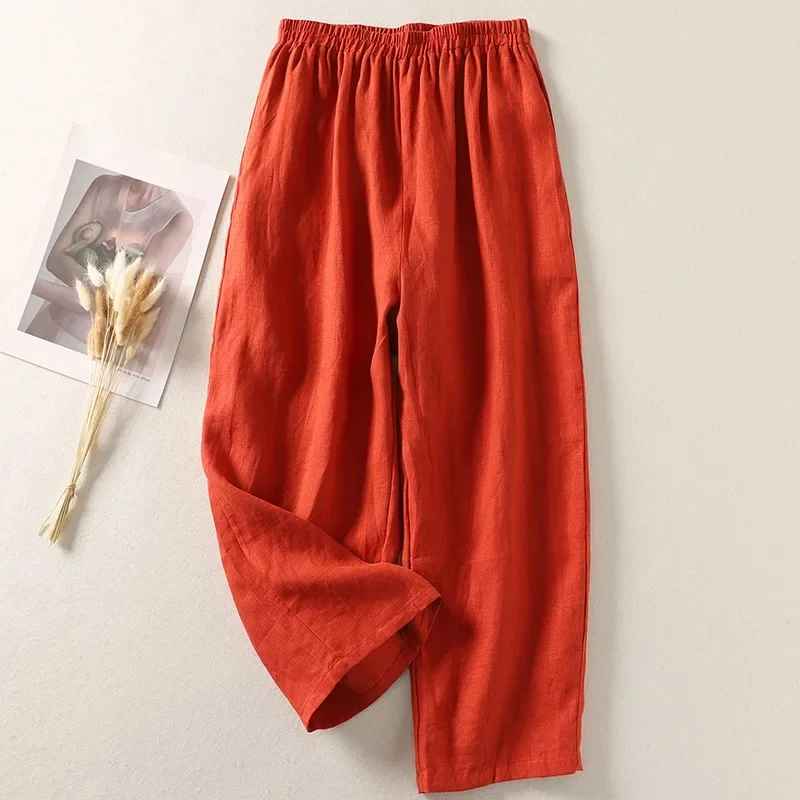 Damen Leinenhose mit Bindeband – leicht und luftig