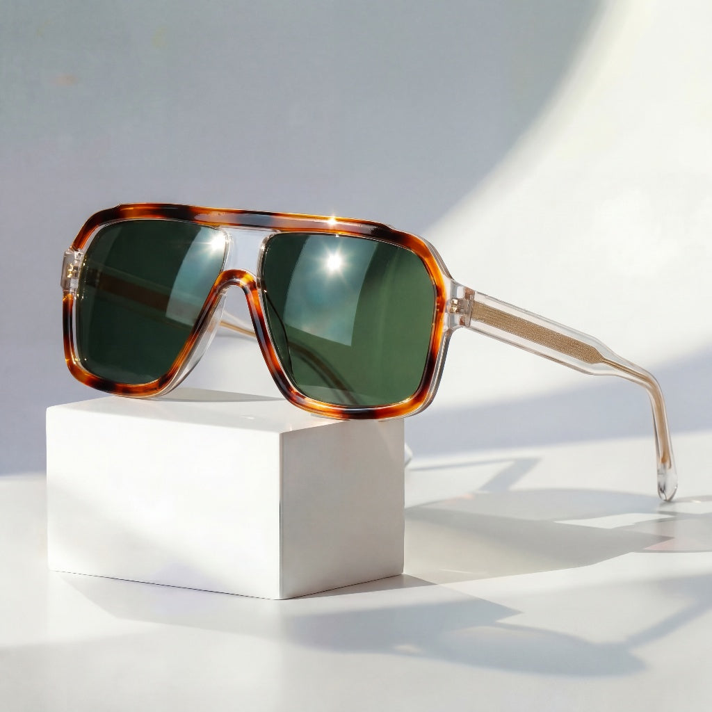 Vintage-Sonnenbrille – UV400 mit Doppelsteg