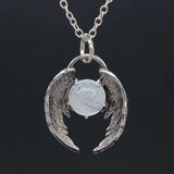 Creative Eagle Wings Feather Glowing Ball Necklace