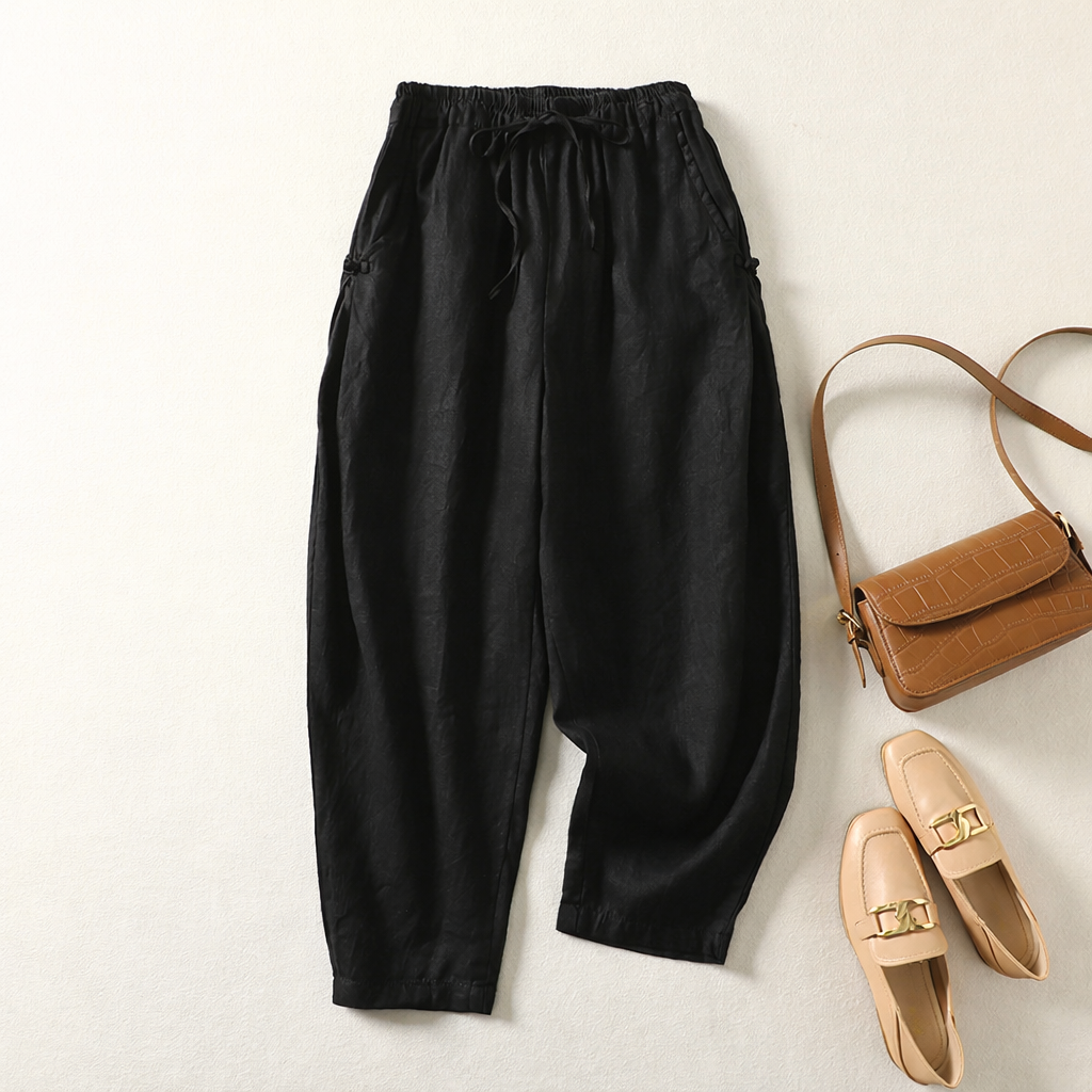 Damen Leinenhose mit Kordelzug – bequem und leicht