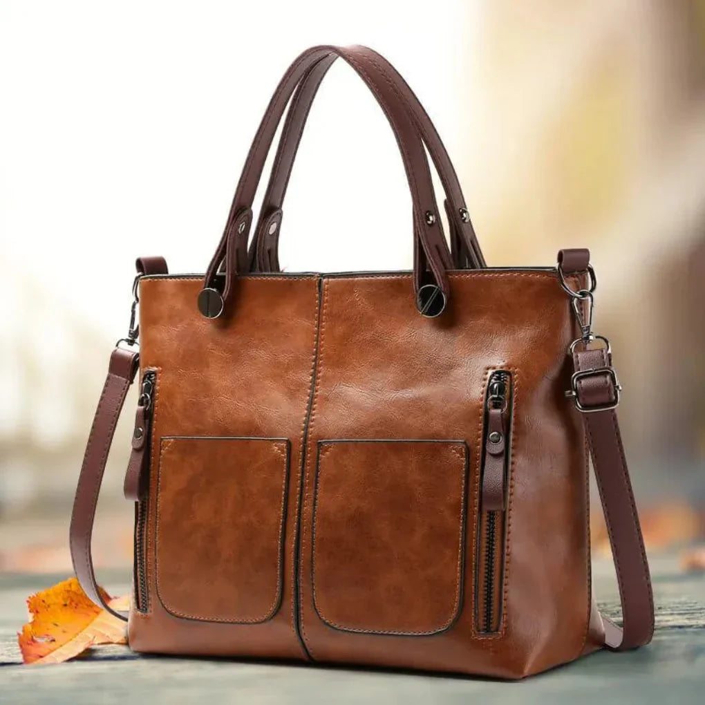 Elegante klassische Lederschultertasche