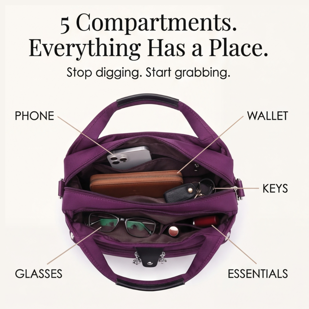 Carreau - Multi Pocket Crossbody Bag