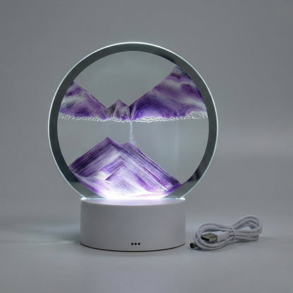 Moderne runde Sandkunst-Lampe – AquaDrift