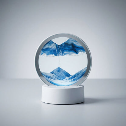Moderne runde Sandkunst-Lampe – AquaDrift