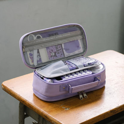 Schreibwarentasche mit mehreren Fächern und Reißverschluss – Modulax