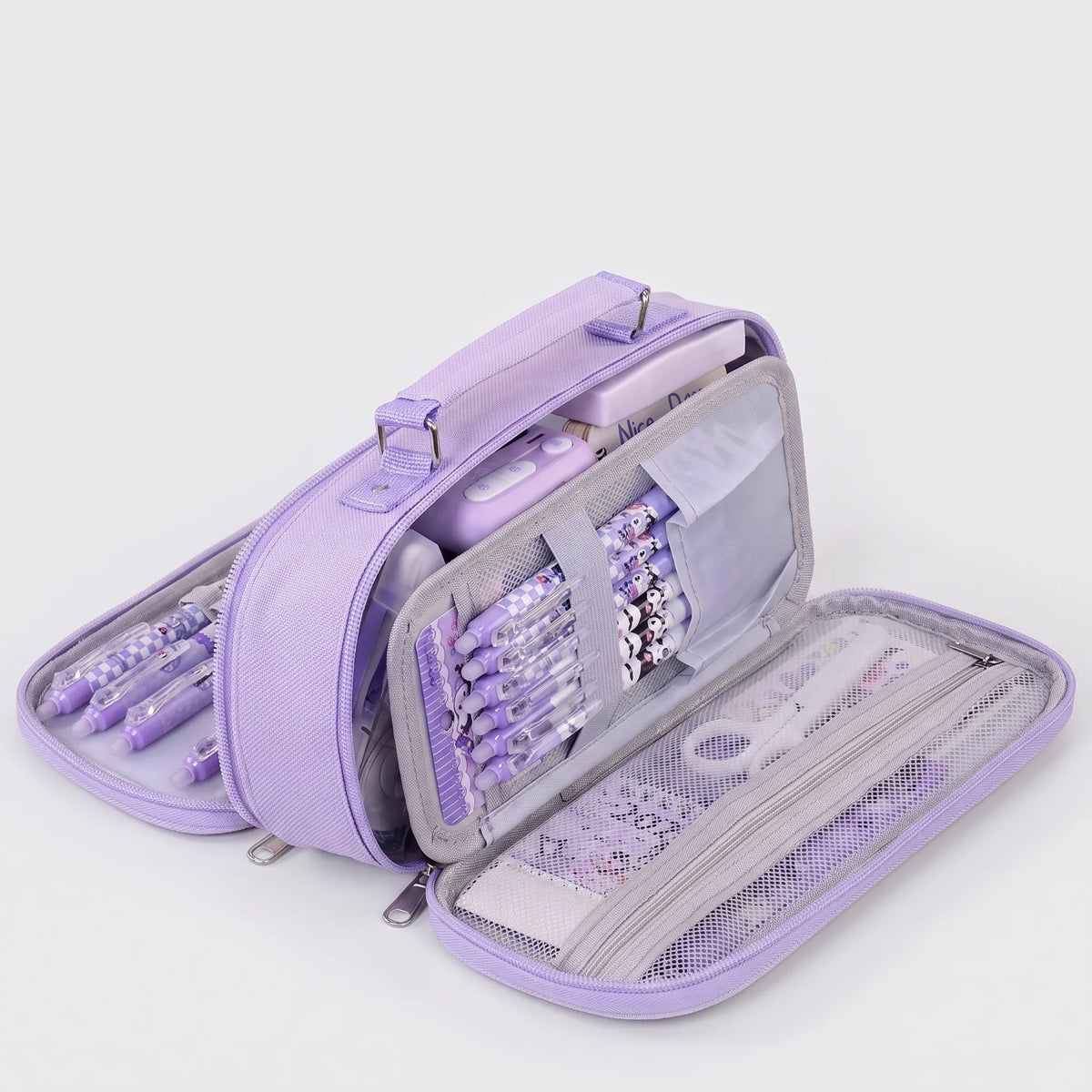 Schreibwarentasche mit mehreren Fächern und Reißverschluss – Modulax