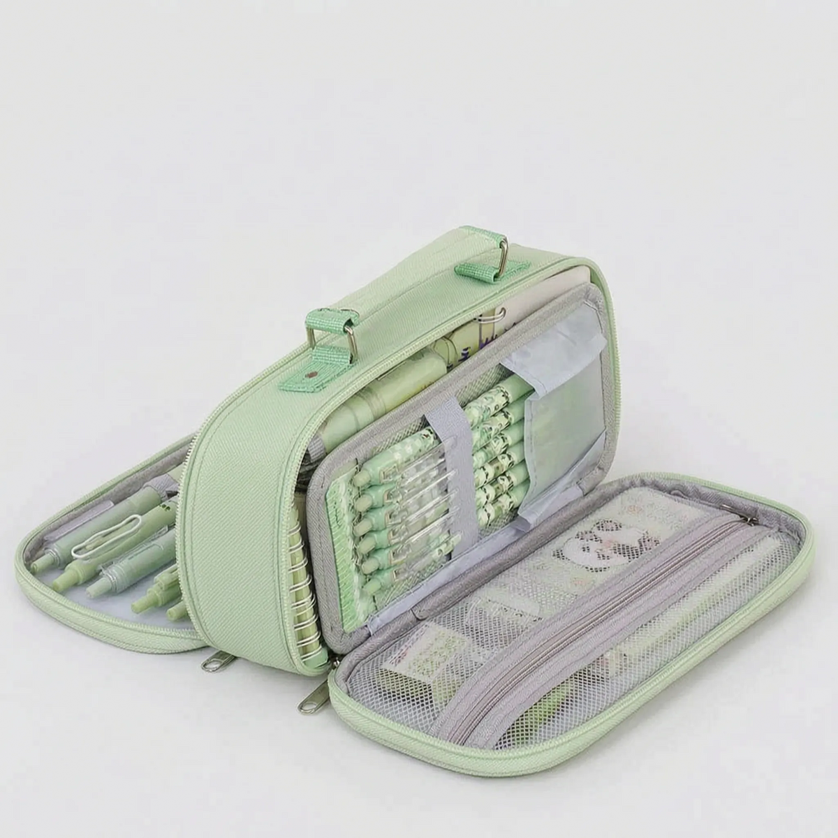 Schreibwarentasche mit mehreren Fächern und Reißverschluss – Modulax