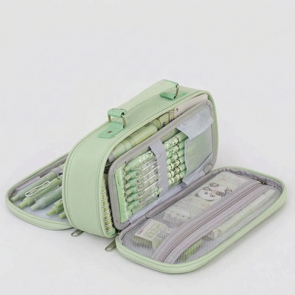 Schreibwarentasche mit mehreren Fächern und Reißverschluss – Modulax