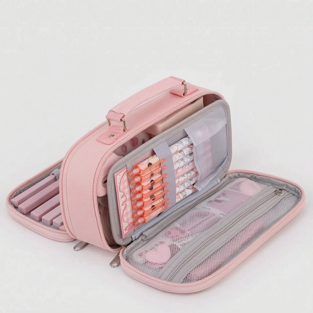 Schreibwarentasche mit mehreren Fächern und Reißverschluss – Modulax