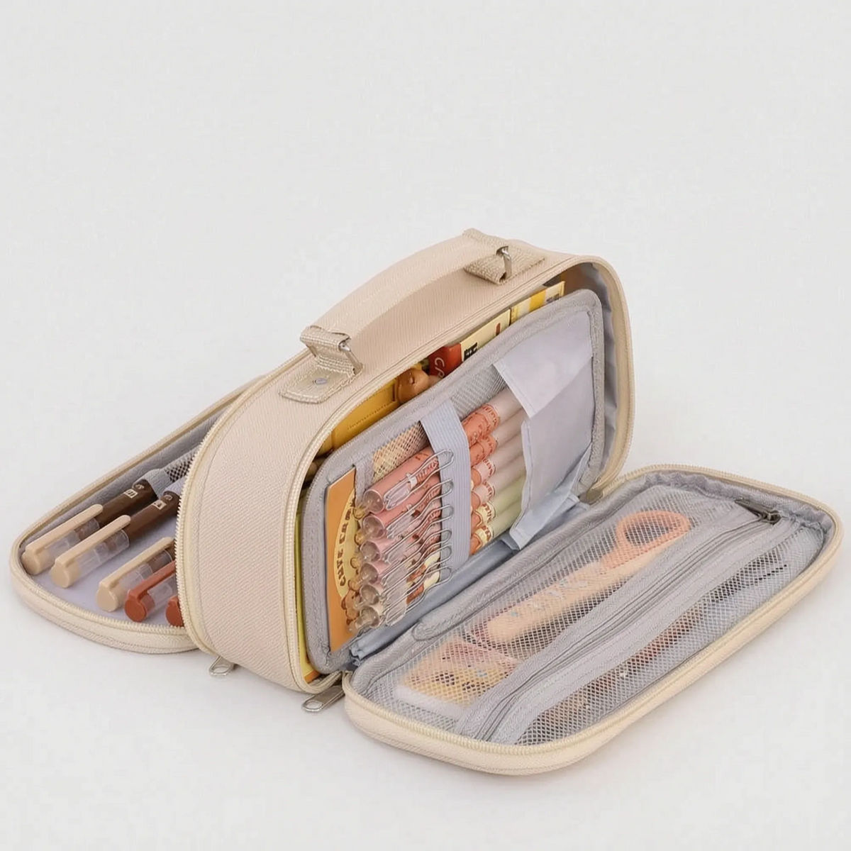 Schreibwarentasche mit mehreren Fächern und Reißverschluss – Modulax