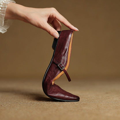 Damen Mary Jane Mules – Leder mit spitzer Zehenpartie