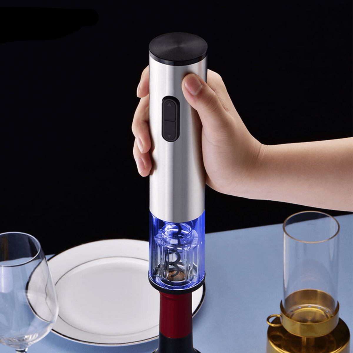 VINOLUX – 4-in-1 Electric Wine Opener for Effortless Opening & Serving