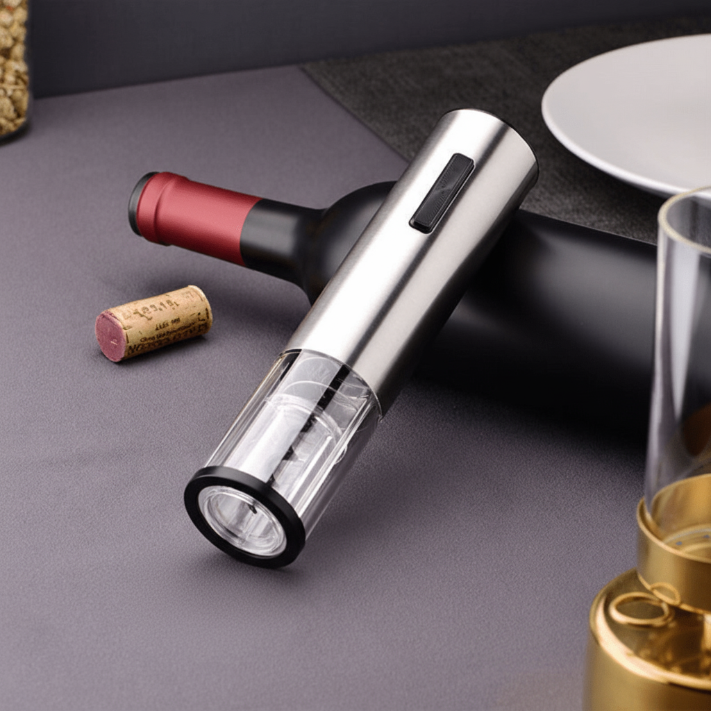 VINOLUX – 4-in-1 Electric Wine Opener for Effortless Opening & Serving