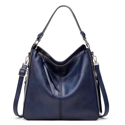 Klassische Lederschultertasche mit eleganten Golddetails