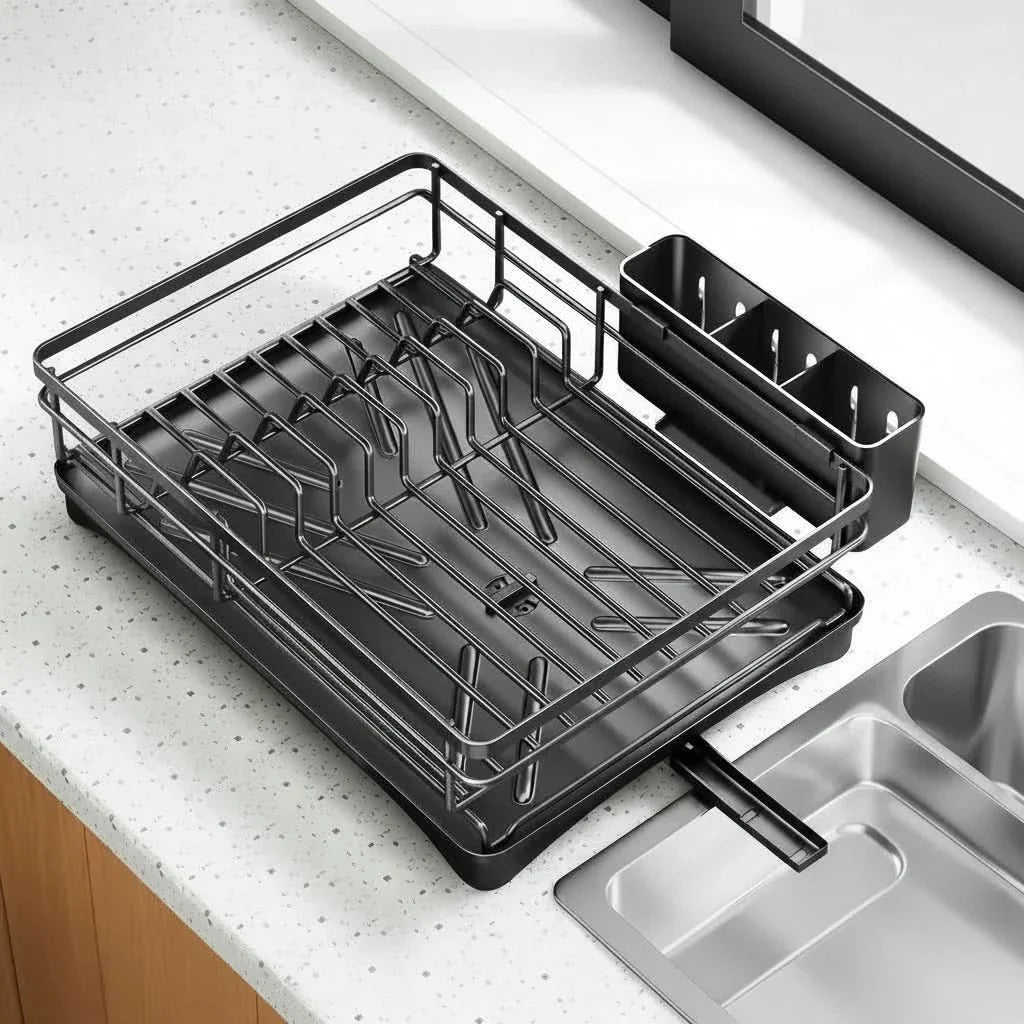 FLOWVA – Geschirrabtropf-Organizer mit praktischem Abtropfschalen-Design