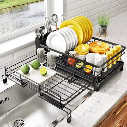 FLOWVA – Geschirrabtropf-Organizer mit praktischem Abtropfschalen-Design