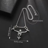 Silver Skeleton Pendant Chain Necklace