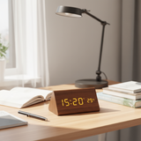 WOODSENSE – LED Wooden Clock with Voice Control for Stylish Time Display