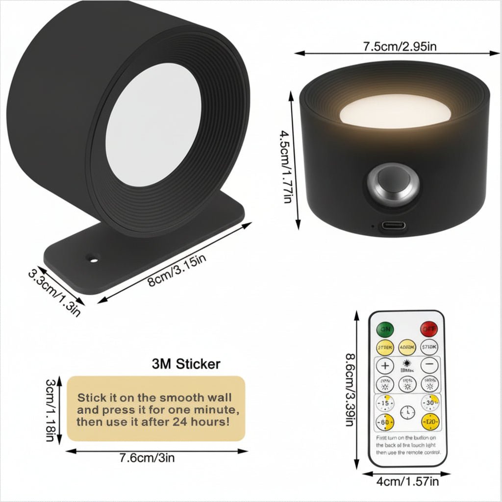 SCANDIGLOW – Cordless Nordic Wall Light with Remote Control
