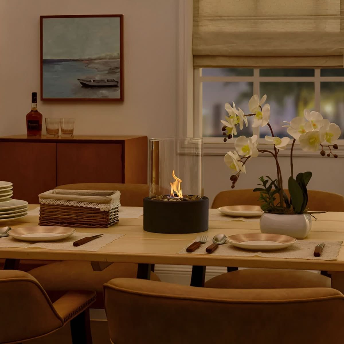SLEEKFLAME – Smokeless Table Fireplace for Stylish Indoor & Outdoor Use