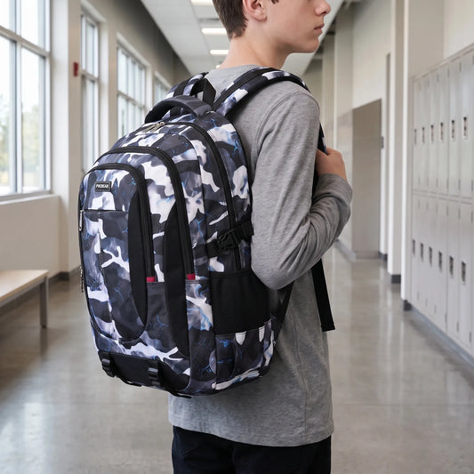 Formstabiler Schulrucksack mit mehreren Fächern – Zenthos