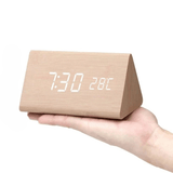 WOODSENSE – LED Wooden Clock with Voice Control for Stylish Time Display