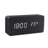 WOODSENSE – LED Wooden Clock with Voice Control for Stylish Time Display