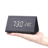 WOODSENSE – LED Wooden Clock with Voice Control for Stylish Time Display
