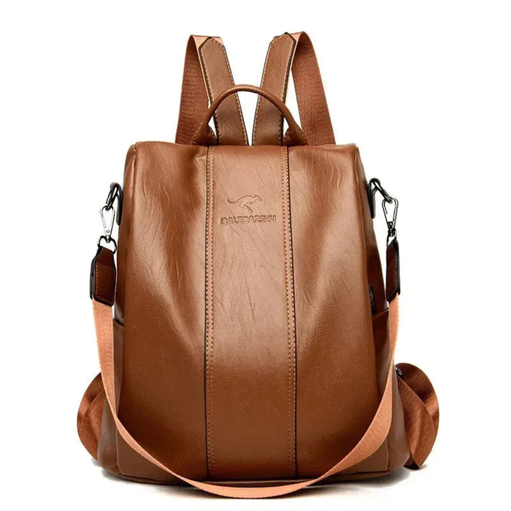 Diebstahlsicherer Lederrucksack für Damen