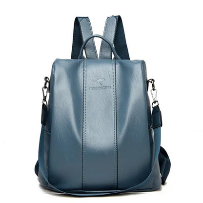 Diebstahlsicherer Lederrucksack für Damen