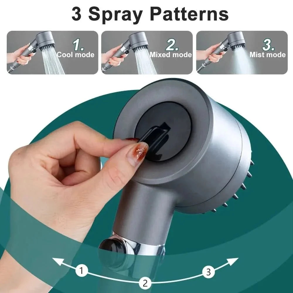 TURBOHEAD – High Pressure Shower Head with Filtration System for Clean Water