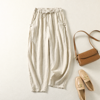 Damen Leinenhose mit Kordelzug – bequem und leicht