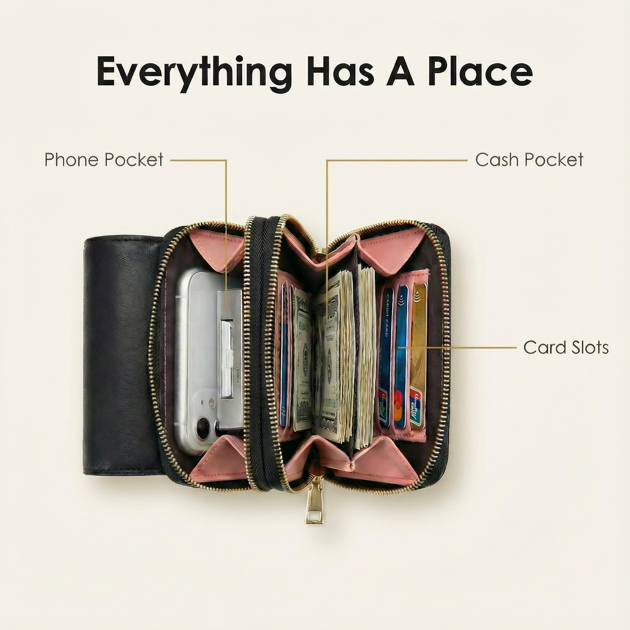 Carrara - Touch through crossbody phone purse