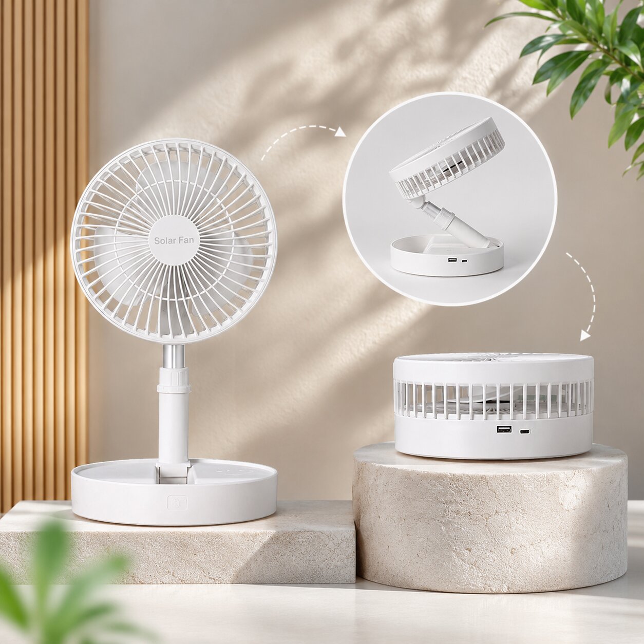 Foldable USB Rechargeable Fan – Portable Desk Fan | Faltbrise