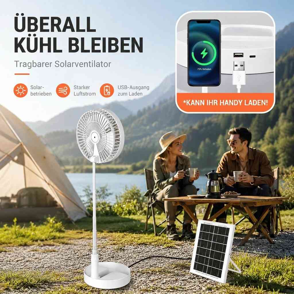 Foldable USB Rechargeable Fan – Portable Desk Fan | Faltbrise