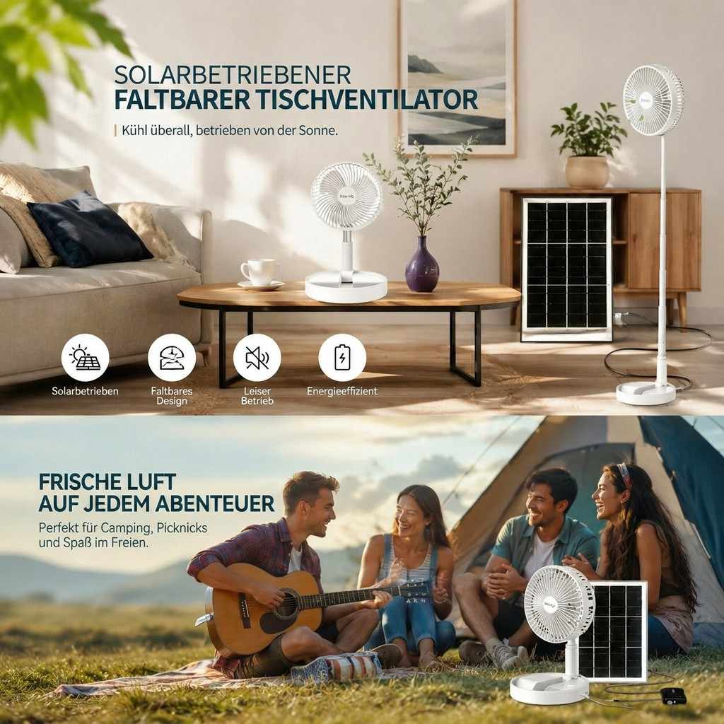 Foldable USB Rechargeable Fan – Portable Desk Fan | Faltbrise