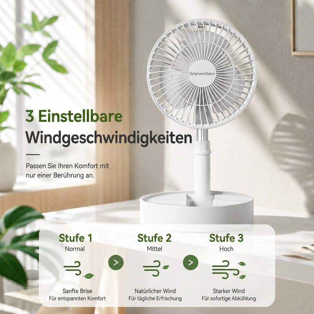 Foldable USB Rechargeable Fan – Portable Desk Fan | Faltbrise