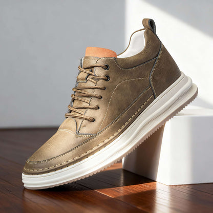 Herren Ledersneaker – strukturiertes Leder, gepolstert