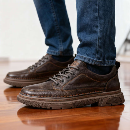 Herren Ledersneaker – handgenäht mit Dämpfungssohle