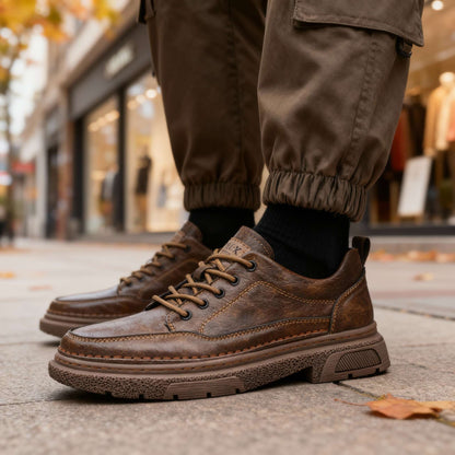 Herren Ledersneaker – handgenäht mit Dämpfungssohle